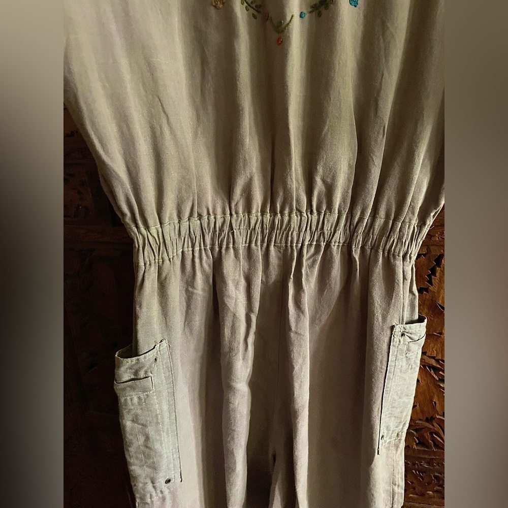 Vintage 80’s Nok Nok embroidered cotton jumpsuit utility suit - Picture 10 of 15